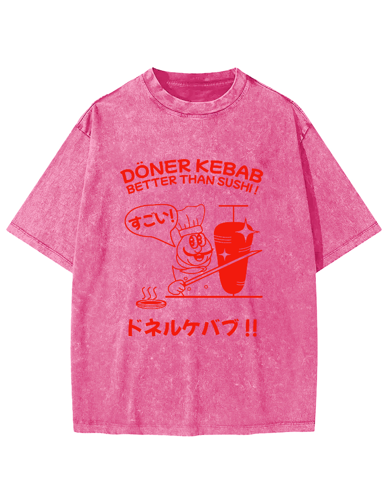 Japanese BBQ Vintage Washed T-shirt-Zazasy