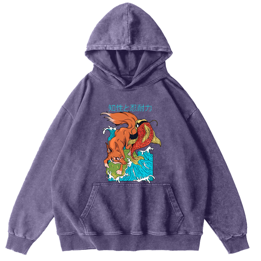 Intellectual Endurance Vintage Distressed Hoodie-Zazasy