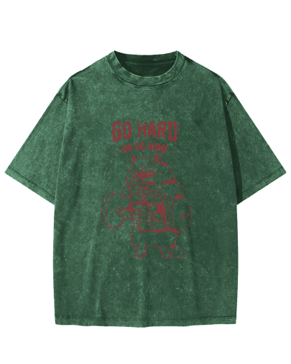 Abstract Fitness Cat Japanese Wash T-shirt-Zazasy