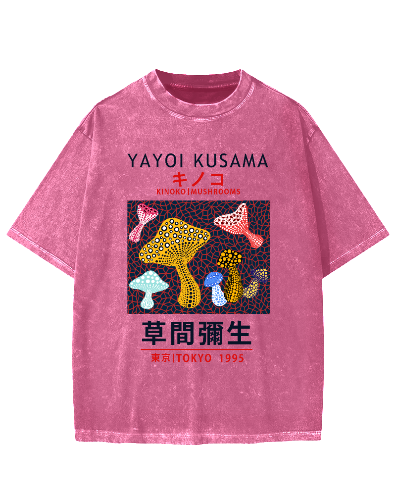 Yayoi Kusama Mushroom Vintage Washed T-shirt