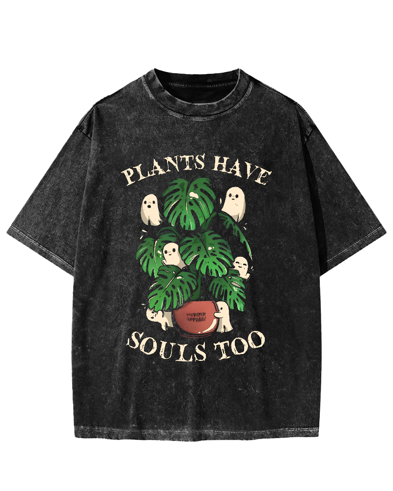 Plants Have Souls Too Vintage Washed T-shirt-Zazasy