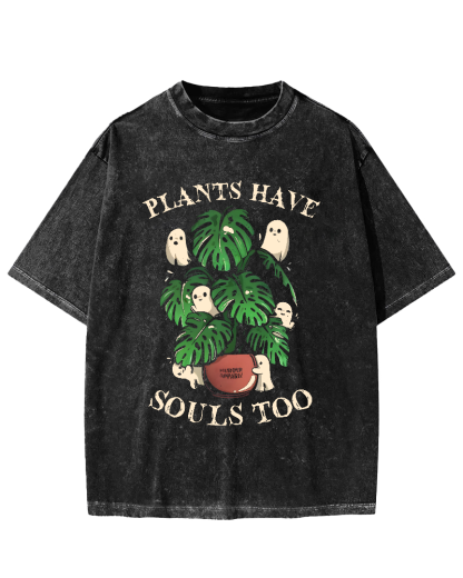 Plants Have Souls Too Vintage Washed T-shirt-Zazasy