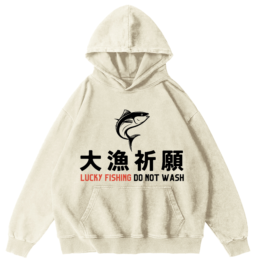 LUCKY FING DO NOT WASH  Vintage Distressed Hoodie-Zazasy
