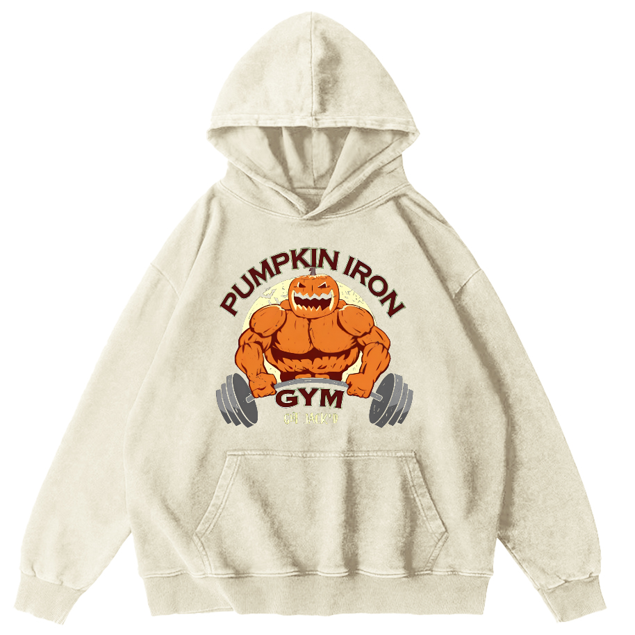 Pumping Iron Vintage Washed Hoodie-Zazasy