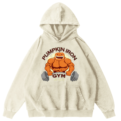 Pumping Iron Vintage Washed Hoodie-Zazasy