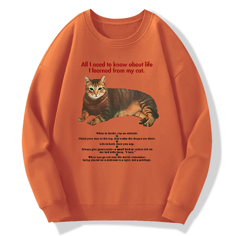 Cat Retro Cotton Pullover Sweatshirt