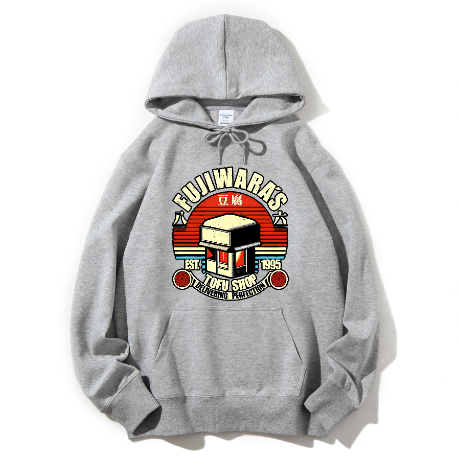 Fujiwara Tofu Shop Retro Anime Cotton Hoodie