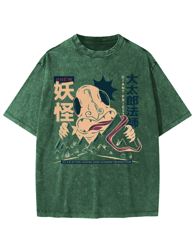 Taro Mage Monster Vintage Distressed T-shirt-Zazasy