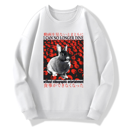 I can no longer dine rabbit Cotton Pullover Sweatshirt