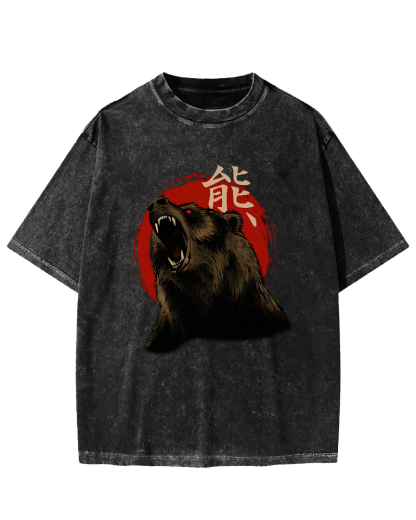 Brown Bear Vintage Distressed T-shirt-Zazasy