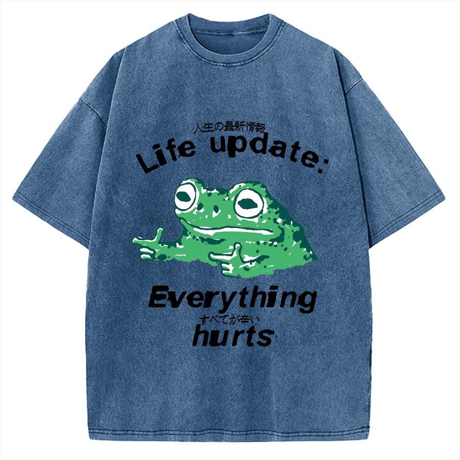 Life Update Harts Frog Vintage Washed T-shirt