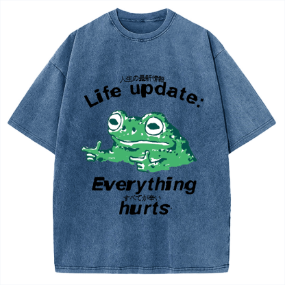 Life Update Harts Frog Vintage Washed T-shirt