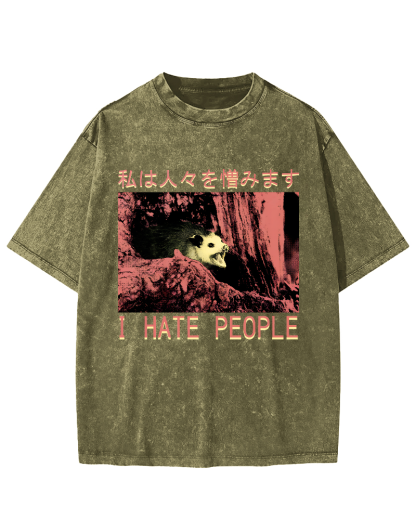 I Hate People Vintage Distressed T-shirt-Zazasy