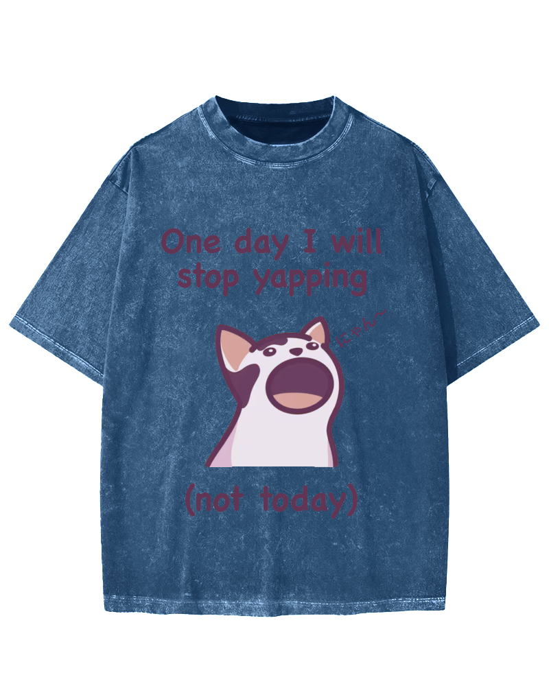Yapping Cat Vintage Washed T-shirt
