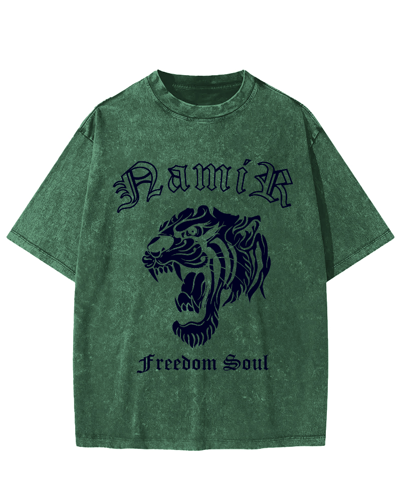 Japanese Tiger Vintage Washed T-shirt-Zazasy