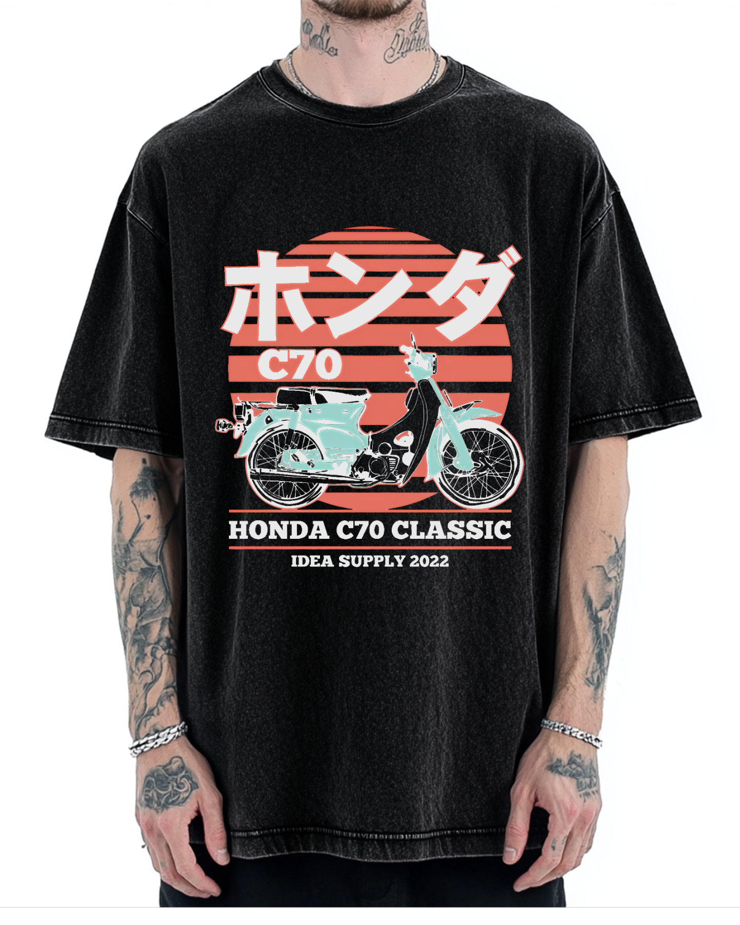 Japanese retro motorcycle Vintage Washed T-shirt
