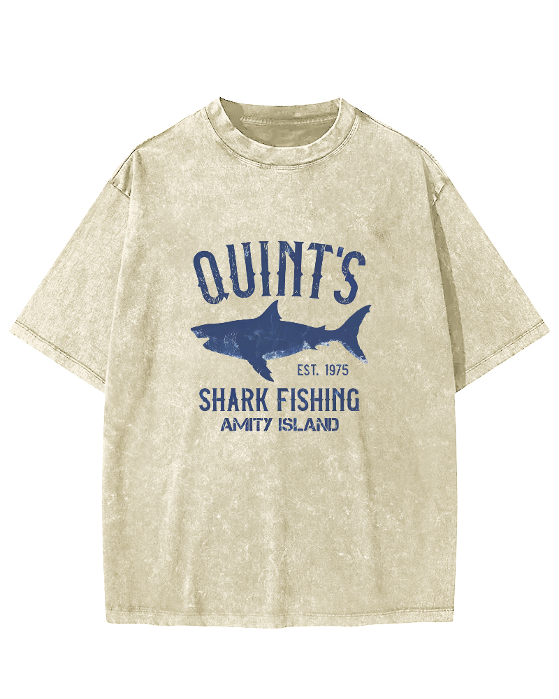 Japanese Sea Fish Pattern Vintage Distressed T-shirt-Zazasy