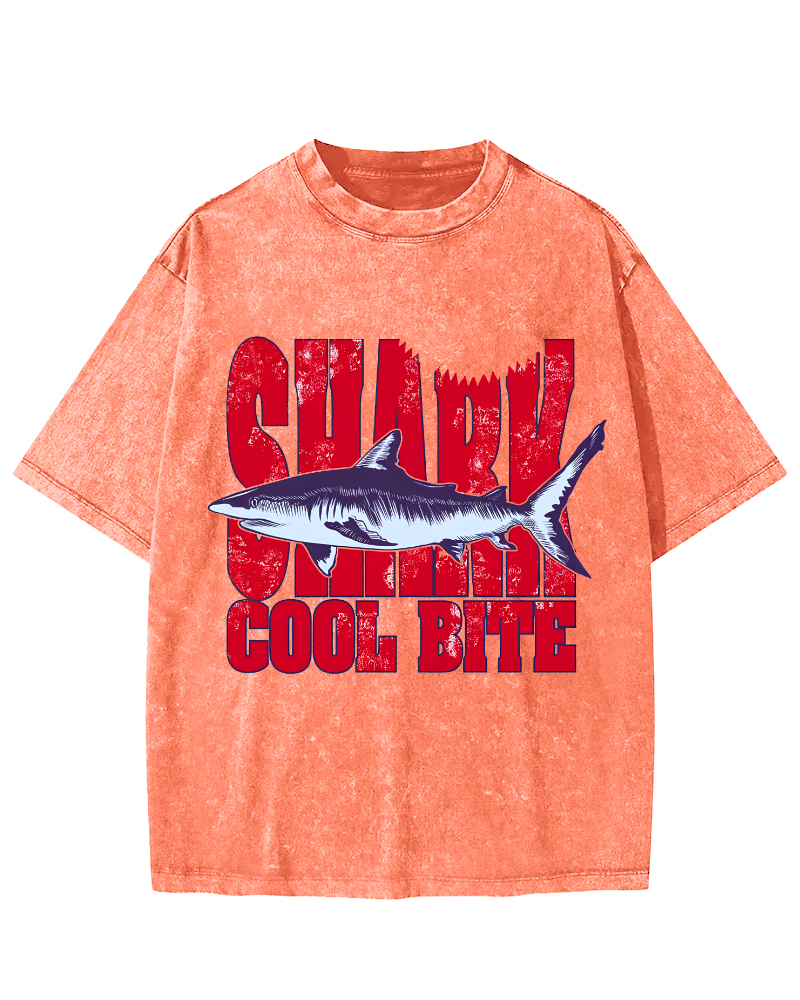 Shark Vintage Washed T-shirt-Zazasy