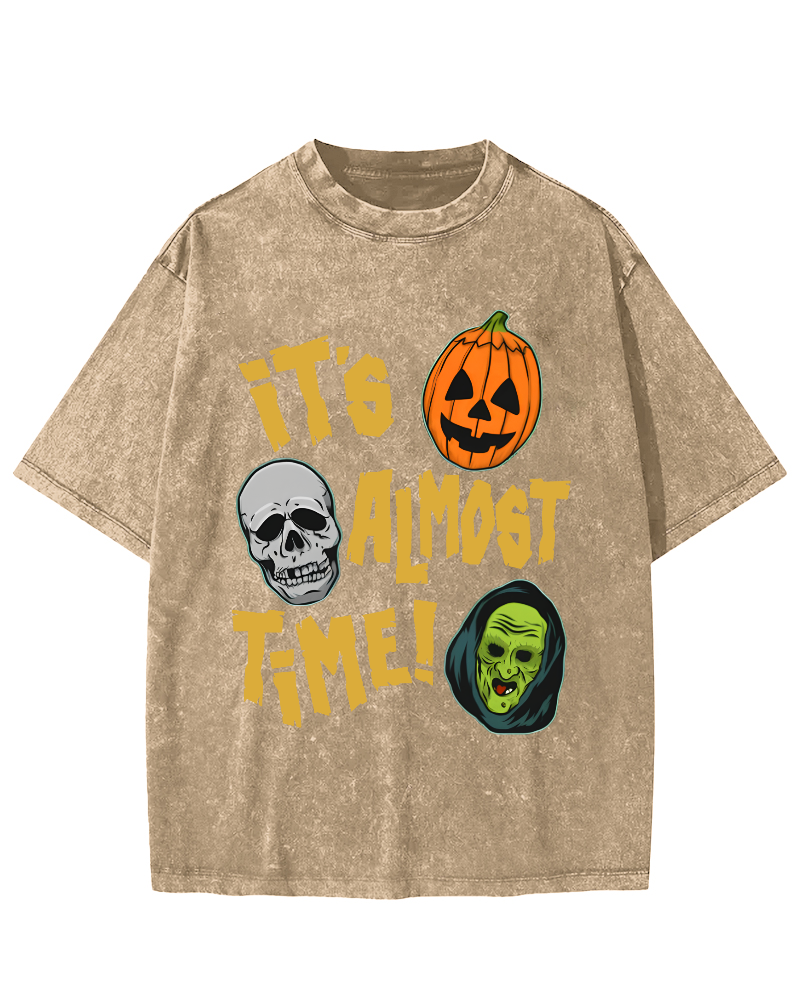 It‘s Almost Time ﻿ Vintage Washed T-shirt-Zazasy