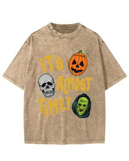 It‘s Almost Time ﻿ Vintage Washed T-shirt-Zazasy