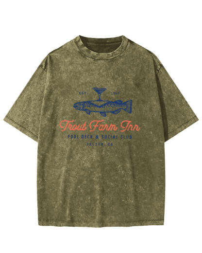 Japanese Seafood Vintage Washed T-shirt-Zazasy