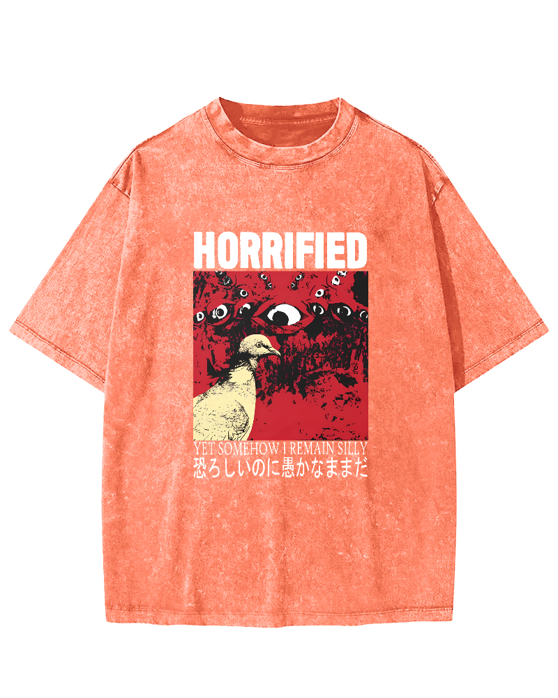 Abstract Pigeon Pattern Japanese Style Vintage Distressed T-shirt-Zazasy