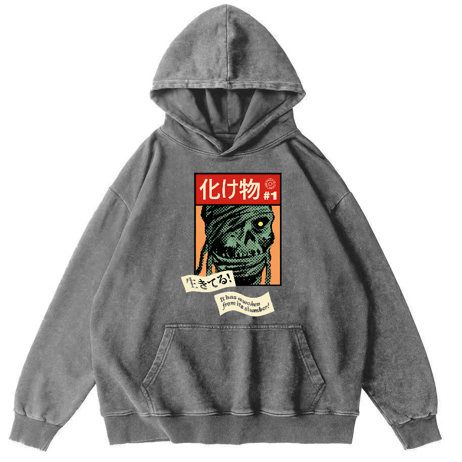 Monster Japanese Vintage Washed Hoodie-Zazasy