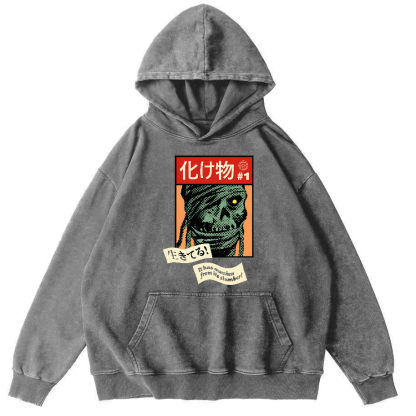 Monster Japanese Vintage Washed Hoodie-Zazasy