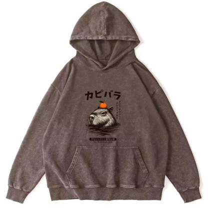 Japanese Mouse Pattern Vintage Distressed Hoodie-Zazasy