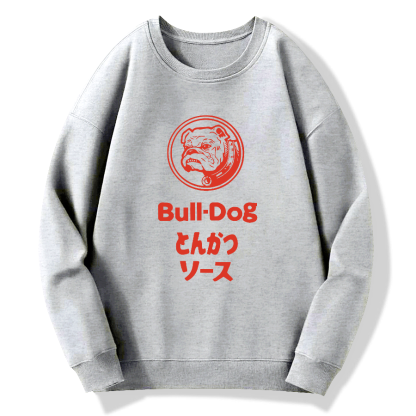 bull dog Cotton Pullover Sweatshirt