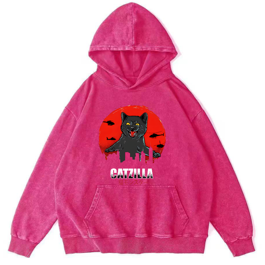 Kos Cat in Battle Japanese Style Vintage Distressed Hoodie-Zazasy