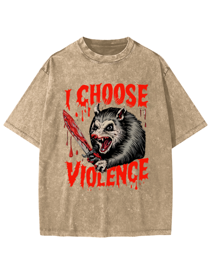 I Choose Violence Vintage Distressed T-shirt-Zazasy
