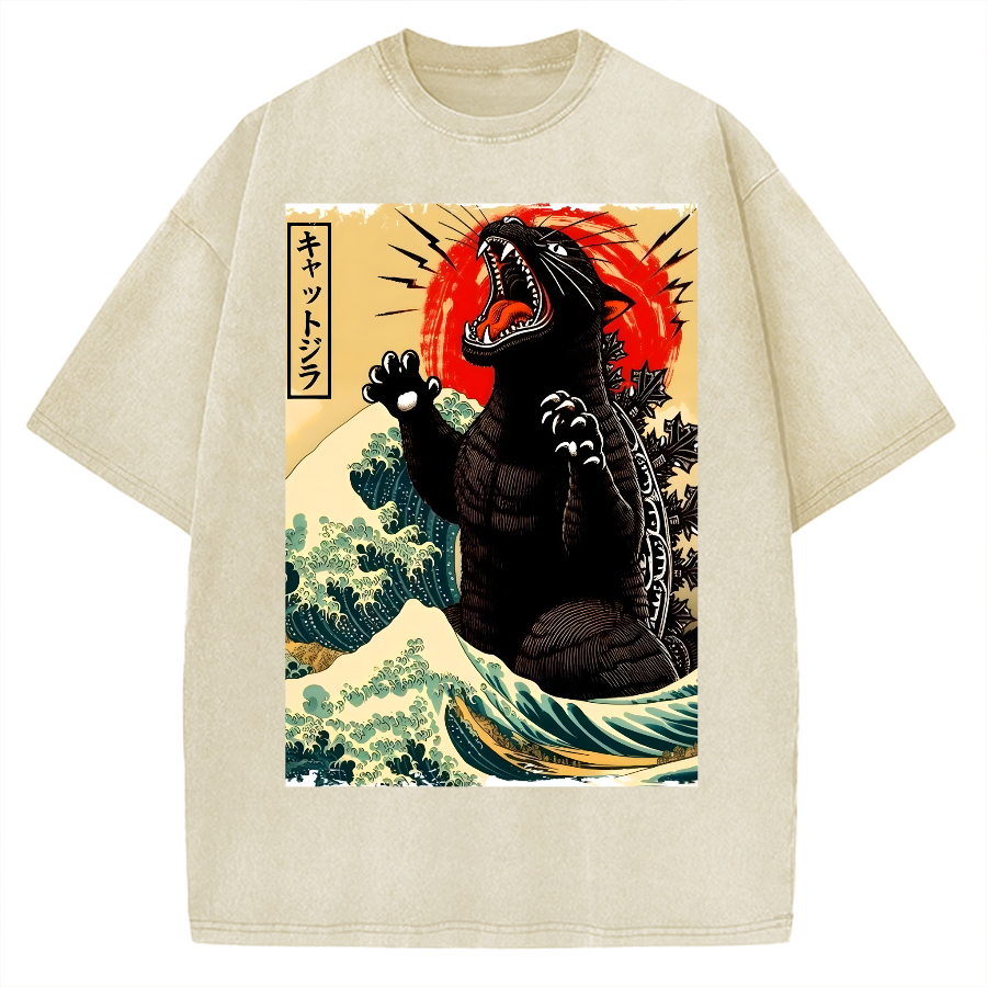 Monster Ukiyoe Vintage Washed T-shirt