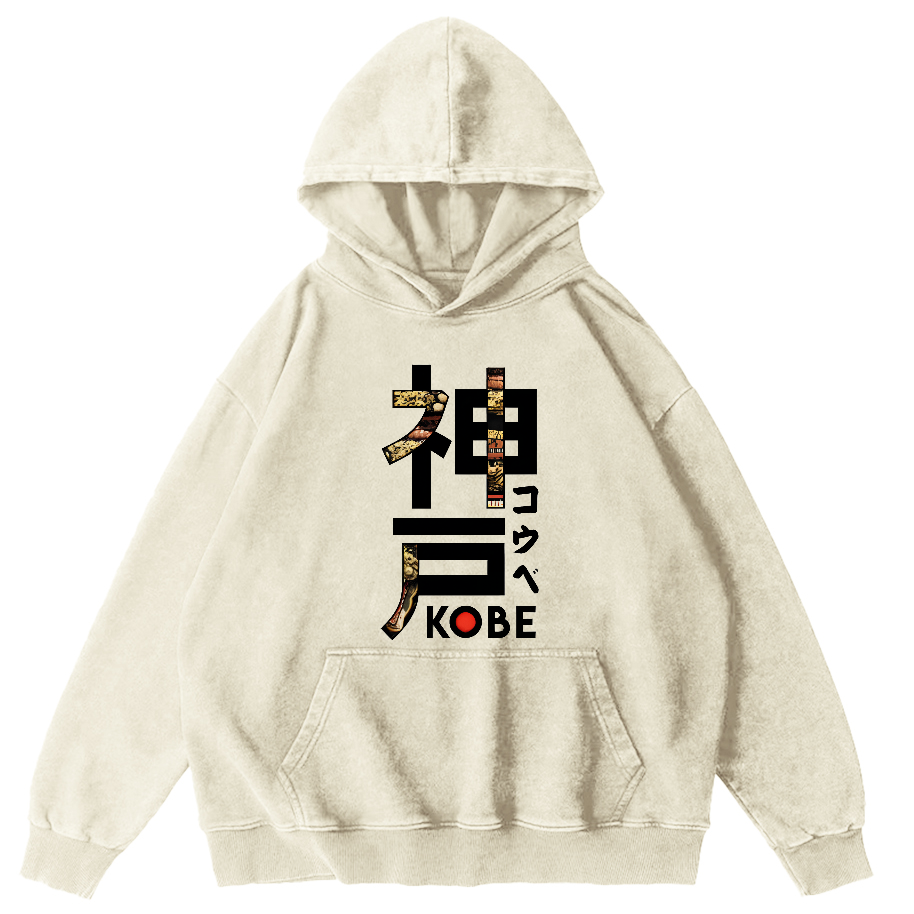 Kobe Japanese Vintage Distressed Hoodie-Zazasy