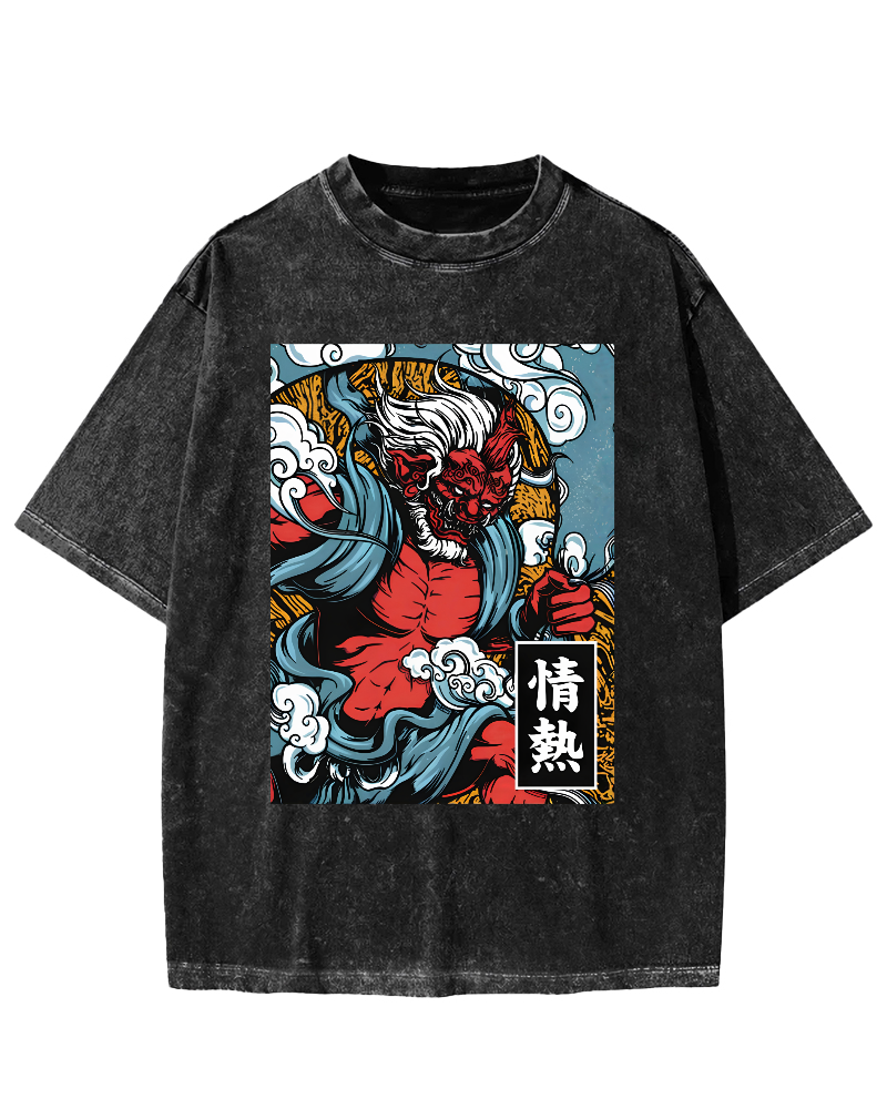 Passionate Japanese Text Vintage Distressed T-shirt-Zazasy