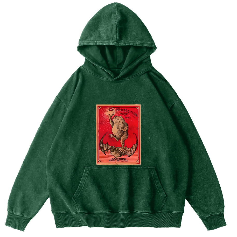 Japanese Matches Frog & Bat Vintage Distressed Hoodie-Zazasy