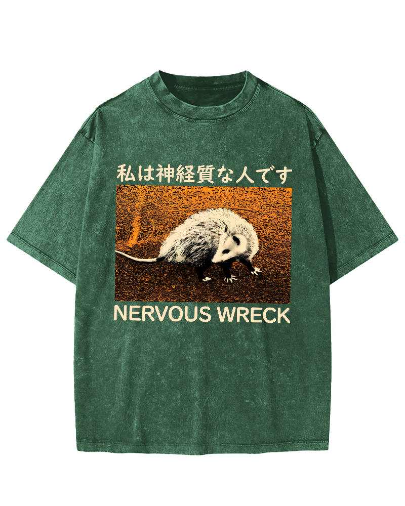 Nervous Wreck The Japanese Style Opossum Vintage Distressed T-shirt-Zazasy