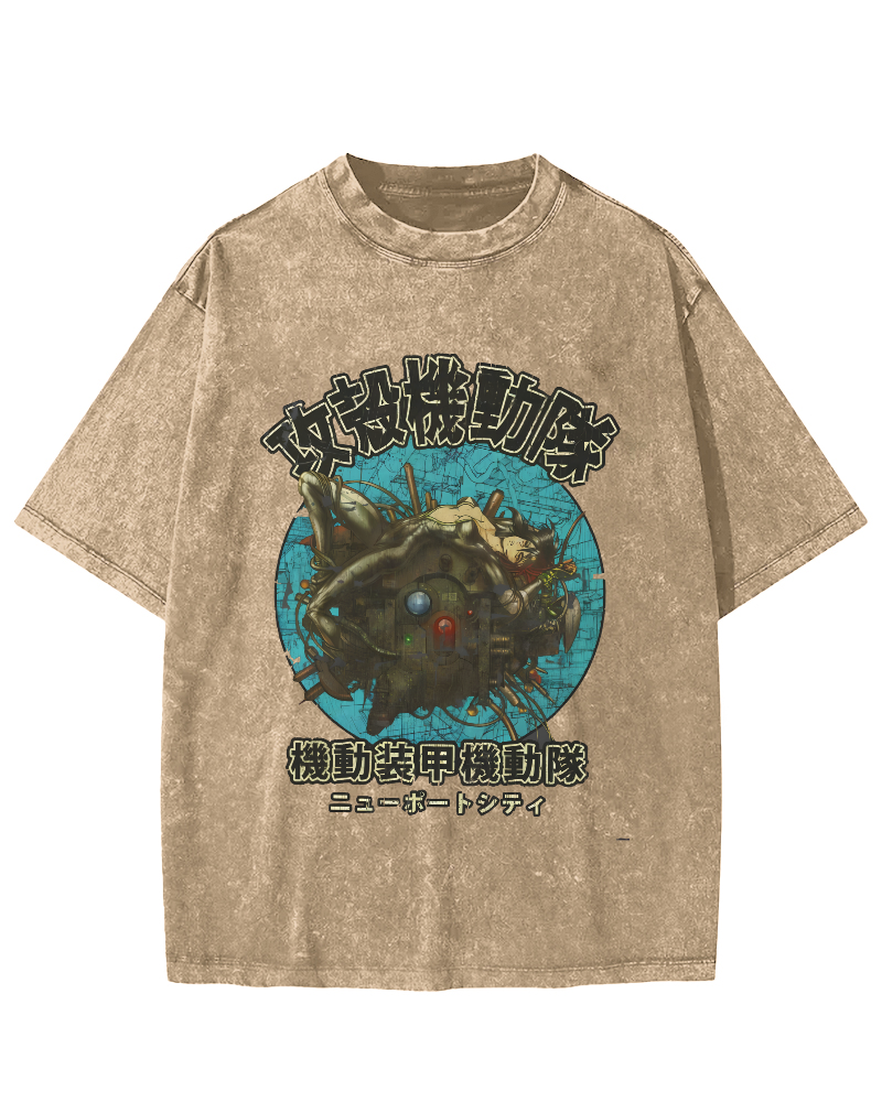 Japanese Armored Mechanical Team Vintage Distressed T-shirt-Zazasy