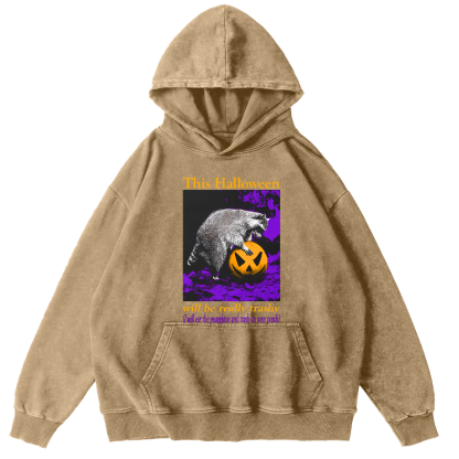 This Year's Halloween Will Be a Vulgar Raccoon Vintage Distressed Hoodie-Zazasy