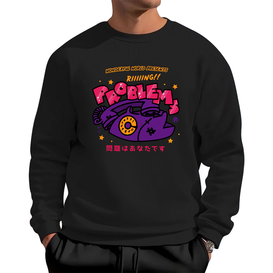 Retro phone Japanese style Cotton Pullover Sweatshirt