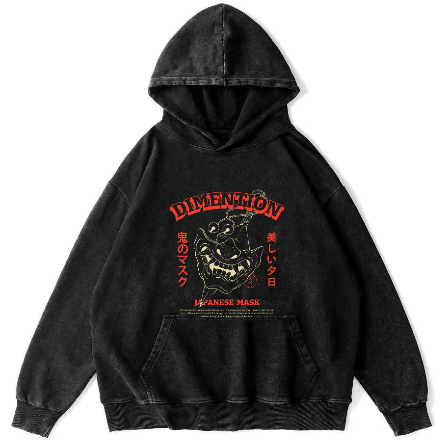 Japanese Culture Vintage Distressed Hoodie-Zazasy
