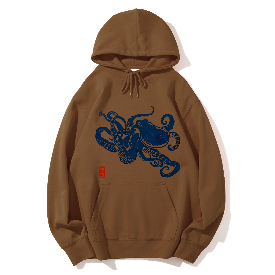 Japanese Octopus Cotton Hoodie