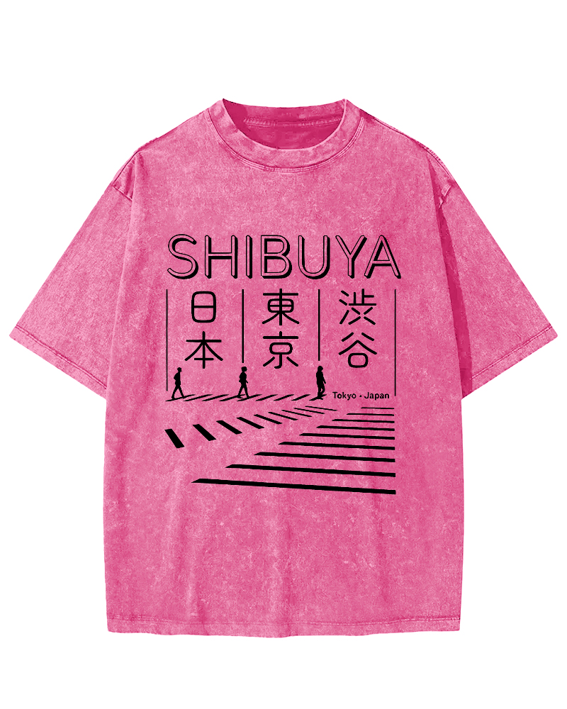Shibuya Vintage Washed T-shirt-Zazasy