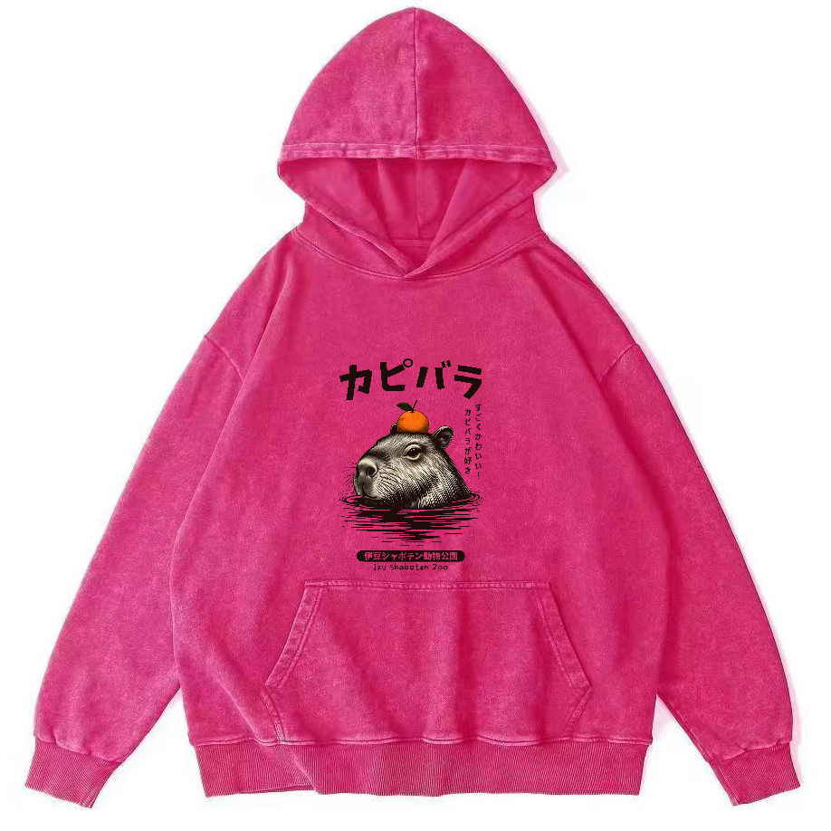 Japanese Mouse Pattern Vintage Distressed Hoodie-Zazasy