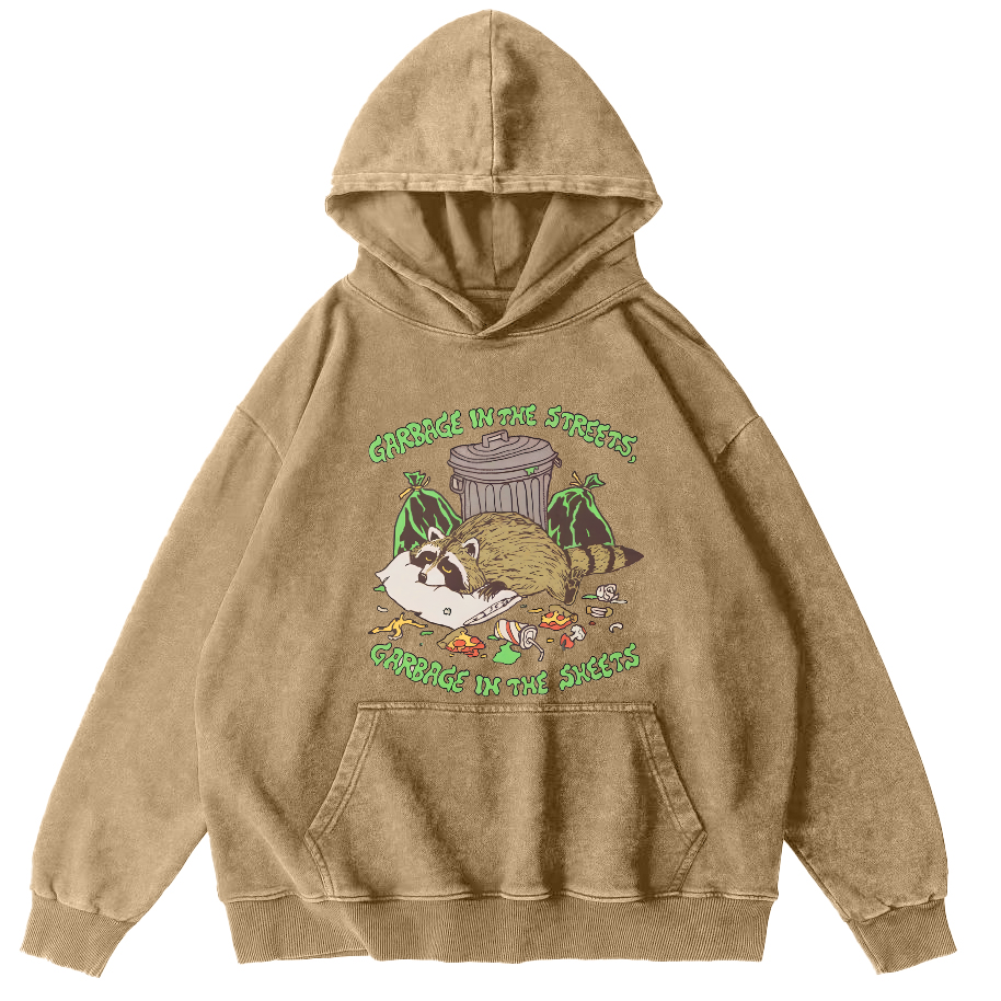 Eating And Sleeping Rccoons Vintage Distressed Hoodie-Zazasy