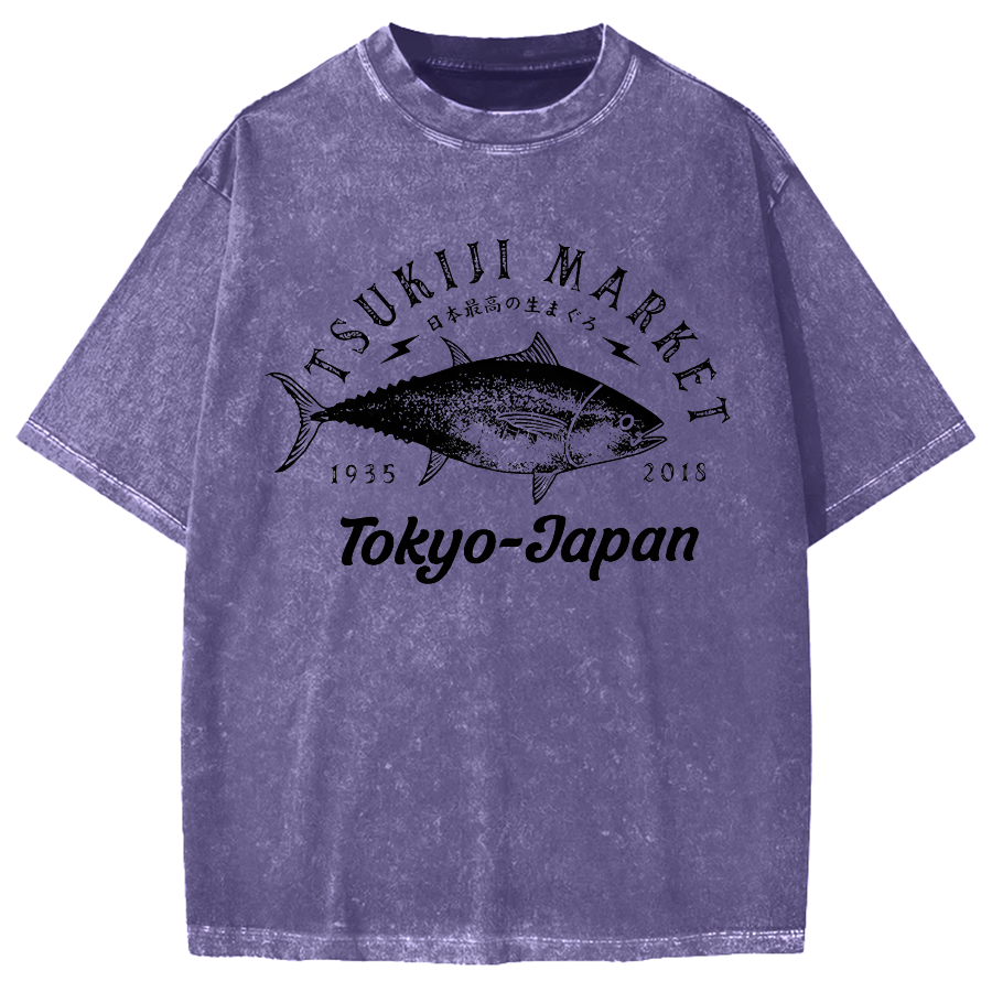 Japan Tsukiji Market Vintage Washed T-shirt