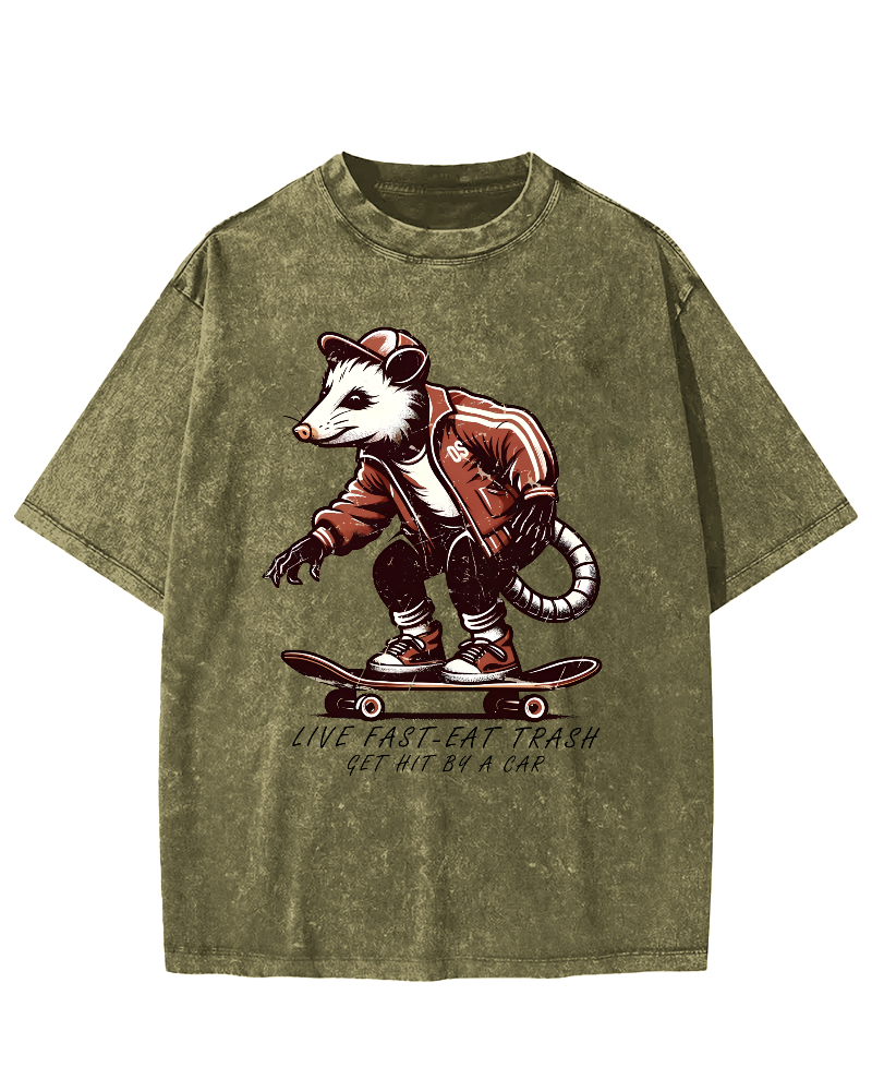 I Like Skateboarding Vintage Distressed T-shirt-Zazasy