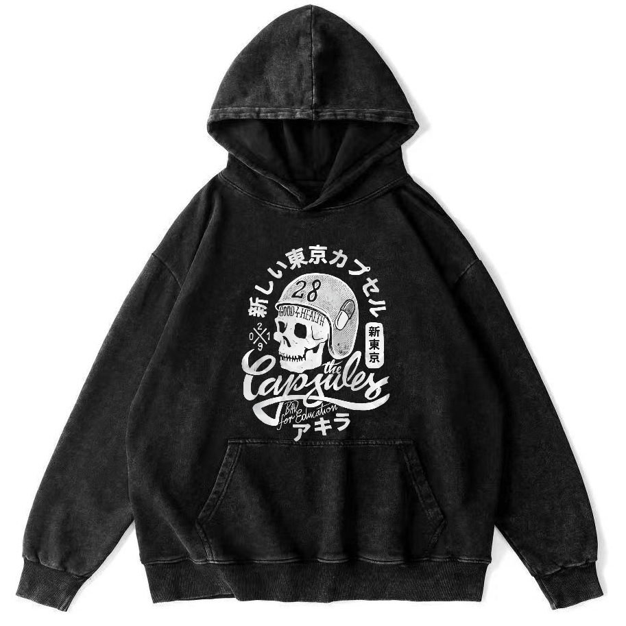 New Tokyo Motorcycle Race Vintage Distressed Hoodie-Zazasy