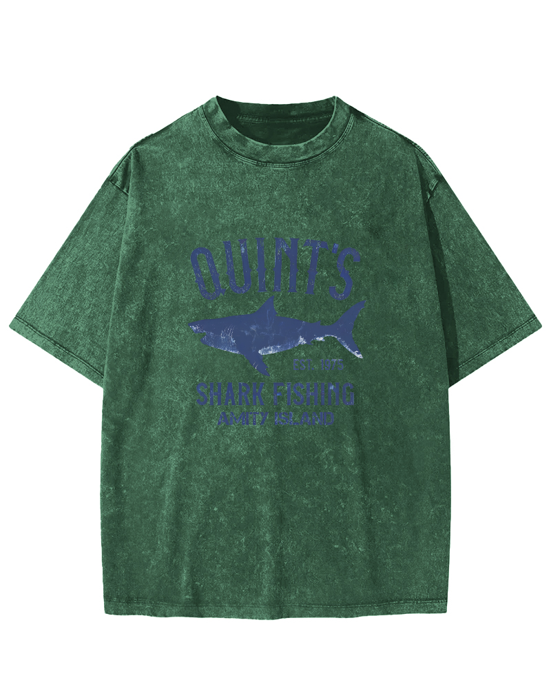 Japanese Sea Fish Pattern Vintage Distressed T-shirt-Zazasy