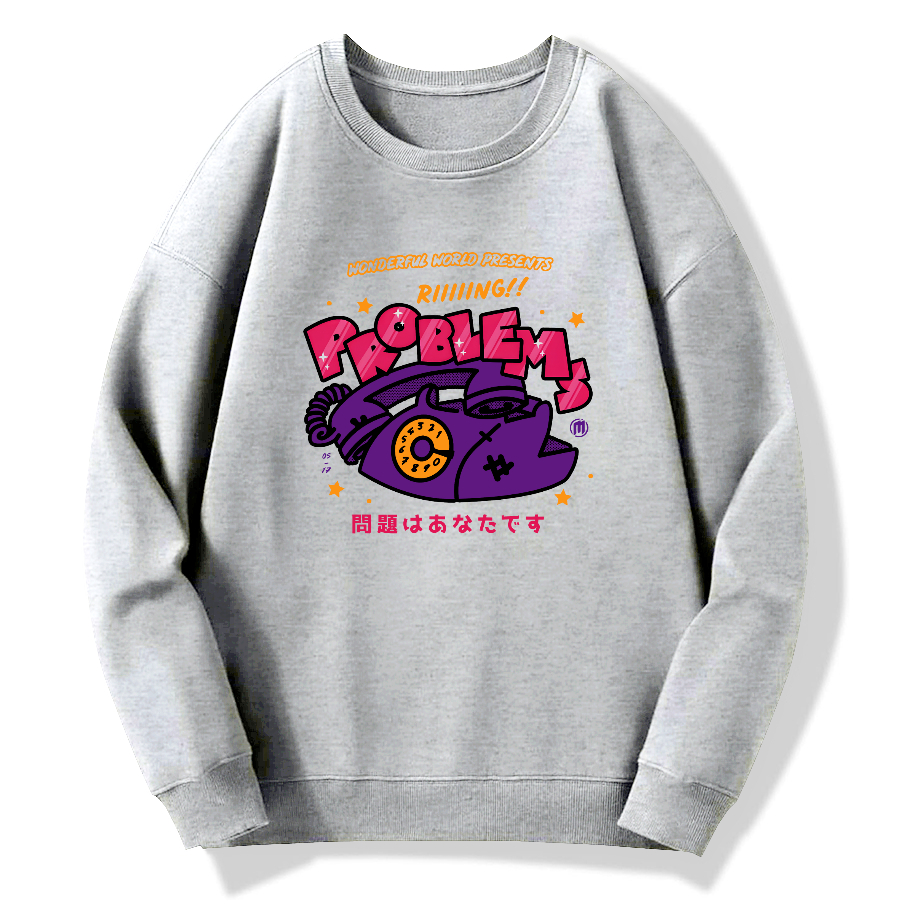 Retro phone Japanese style Cotton Pullover Sweatshirt